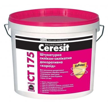 Ceresit СТ 175 штукатурка силикатно силиконовая короед 2 мм 25 кг