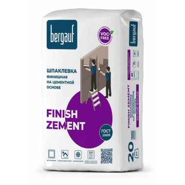 Шпаклевка цементная белая Bergauf Finish Zement финишная 20 кг