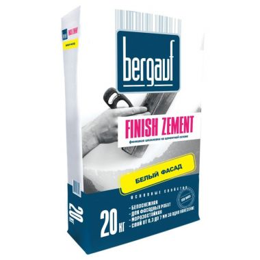 Шпаклевка цементная белая Bergauf Finish Zement финишная 20 кг