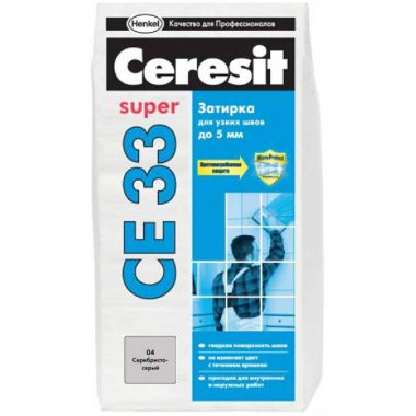 Затирка Ceresit CE 33 серебряно серая 2 кг