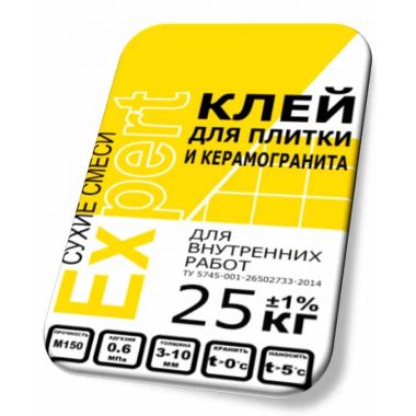 Клей для плитки и керамогранита Техногипс Expert 25 кг